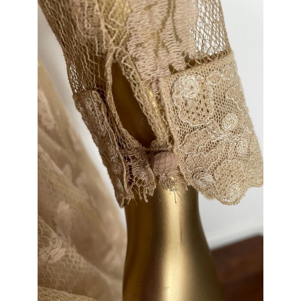 Vintage Rina Di Montella Sheer Lace Dress With Embroidered Floral Sequins Size 6 - Picture 16 of 16